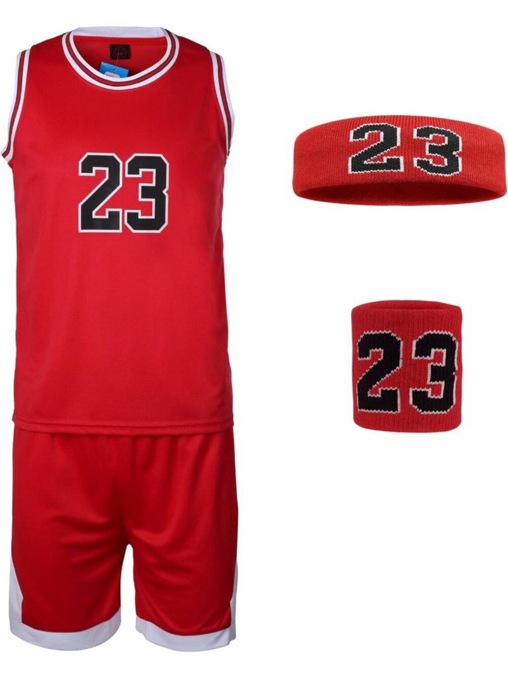 Boys Basketball Jersey Set with Headband & Wristband | Tank Top & Shorts Sport